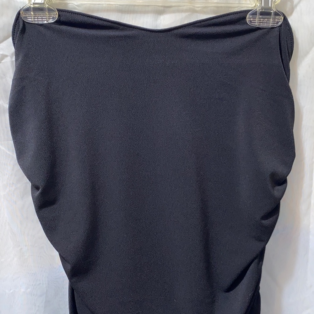 Express Polyester/Spandex Strapless Black Tie Top… - image 3
